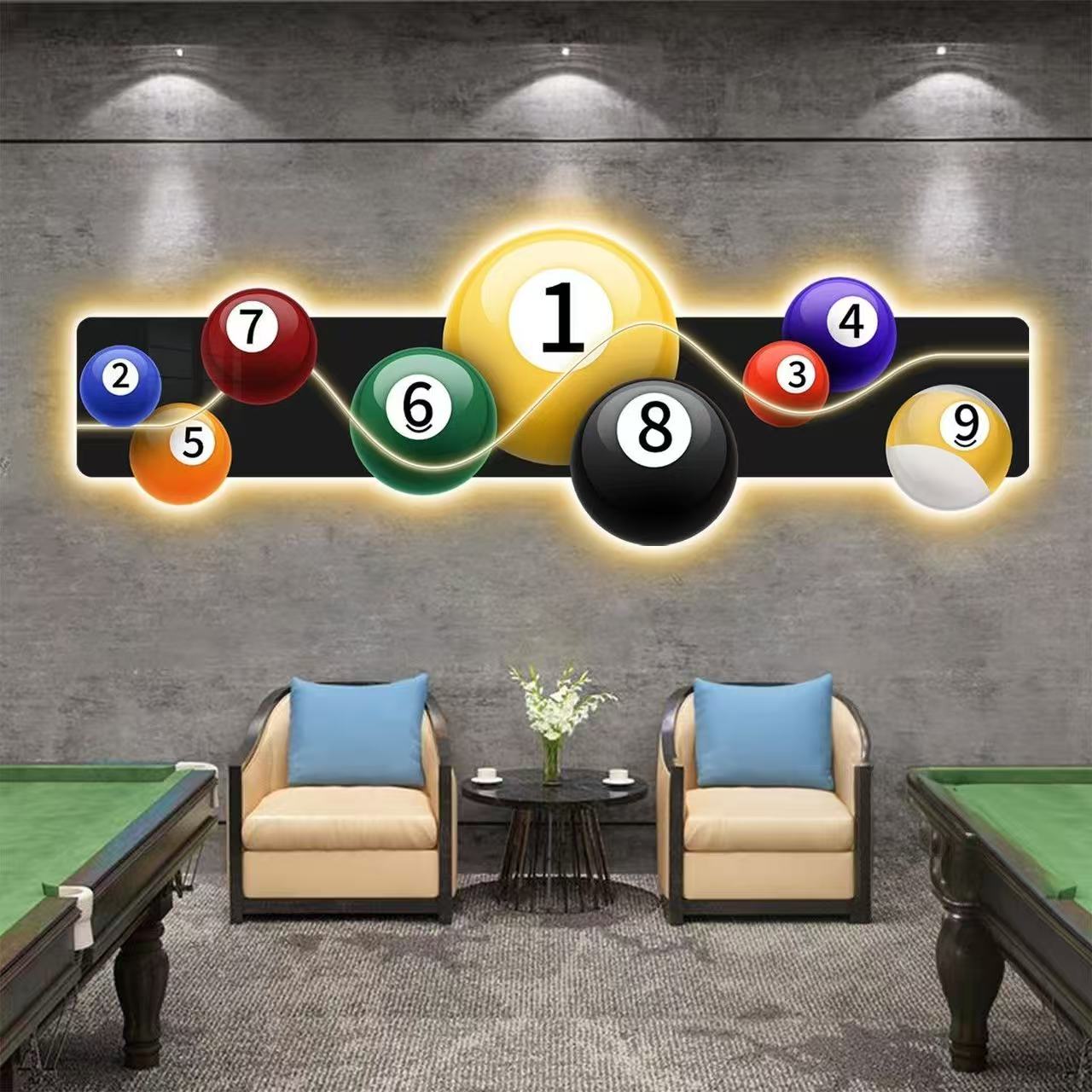Billiards Hall Decoration Pain - đánh giá và giá Table Tennis No 1